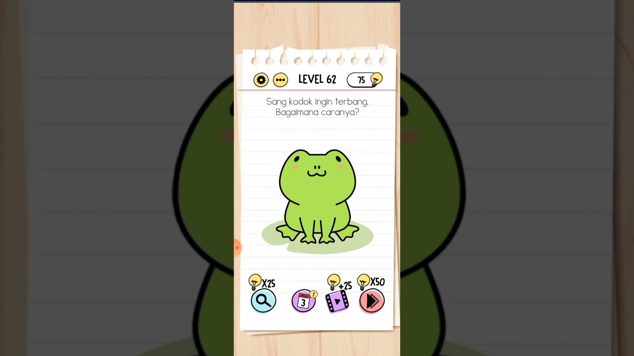Sang kodok ingin terbang bagaimana caranya brain test level 62