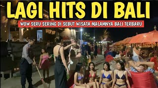 SEMINYAK BEACH AT NIGHT IS BUSY WITH TOURISTS: SEMINYAK BEACH AT NIGHT