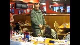Soldier Dad Surprises His Two Daughters At Restaurant