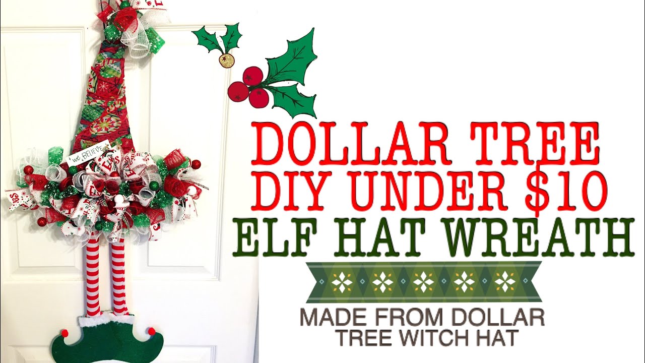 Dollar Tree Diy Elf Wreath | Christmas Crafts - Youtube