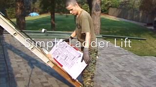 Simple DIY Ladder Lift Asphalt Shingles on the Roof