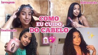 COMO EU CUIDO DO MEU CABELO CACHEADO - MINHA ROTINA CAPILAR 🧖🏽‍♀️✨ | Ninninha Souza