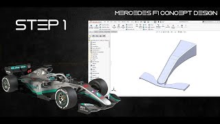 Step1 Mercedes F1 concept design tutorialSolidWorks.