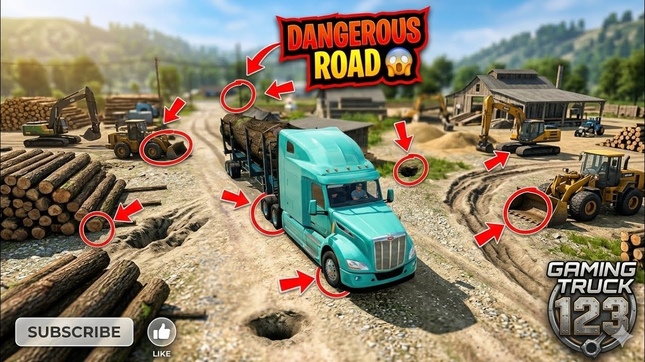 Heavy Trailer Stuck on Mud Road 😱 | Realistic Truck Hill Climb Challenge 🚛 | Truck