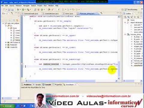 Aula 1602 java - Método substring no form eclipse