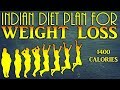 1400 calories Indian diet plan for weight loss | weight loss diet chart