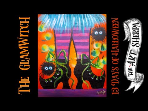 Witch Feet Easy Acrylic painting step by step Live Stream #13daysofHalloween