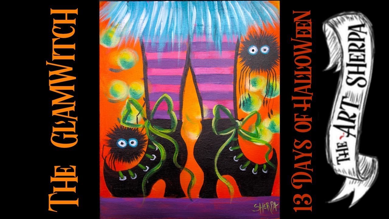 Witch Feet Easy Acrylic Painting Step By Step Live Stream #13daysofhalloween The Art Sherpa