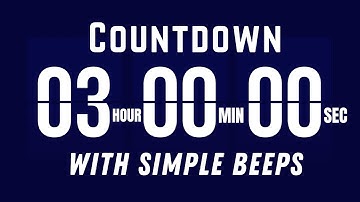 🔔 3 Hour Timer Countdown ⏳ | Flip Clock Animation with Ticking & Alarm Sounds | No Ads, Full HD