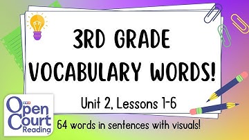 Open Court Reading 3rd Grade Vocabulary Words for UNIT 2 (Definitions + Sentences) ESL CLASS FOR YOU