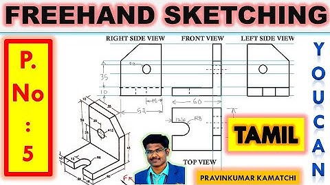 #Freehandsketching | PNo.5 | Engineering Graphics | Tamil #Pravinkumar