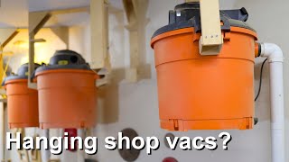 How and why to hang a shop vac from the ceiling | dust collection hack