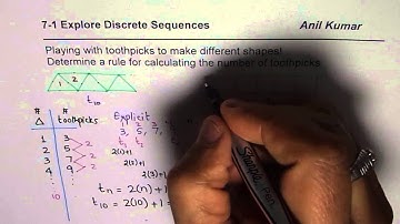 Find the number of toothpicks to make Different Shapes in Discrete Sequence