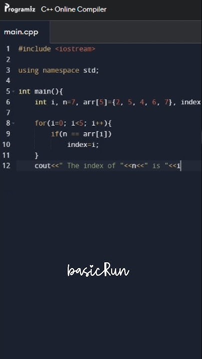 Find Index of an Array in C++ #programming #c++ #cpp #coding #array # ...
