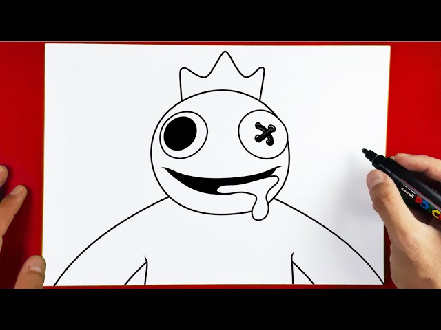 How to Draw Blue from Roblox Rainbow Friends (Roblox) Step by Step