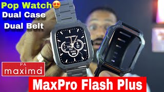 PA Maxima Max Pro Flash plus, FHD, Interchangeable Case, BT Calling, Active Crown Smartwatch