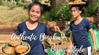 Filipino kind of rice cake called "Bingka" bisaya style - traditional way (Ricefield Harvest Season)