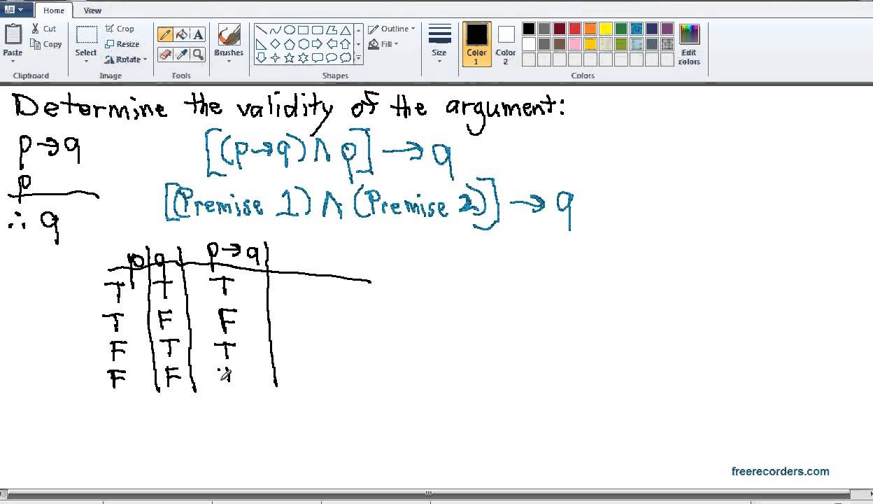 An alternative method for determining the validity of an argument - YouTube