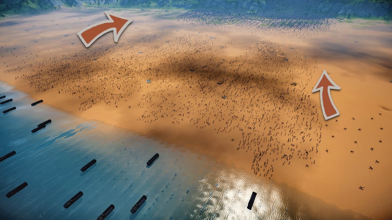 Landing on Infected Island | 14,000 Modern Soldiers vs 1 Million Zombies - UEBS 2