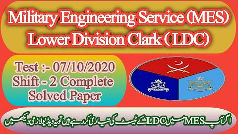 Mes LDC Today Complete Solved Paper 07/10/2020 Shift-2|Very Most Repeat LDC Test Preparation 2020