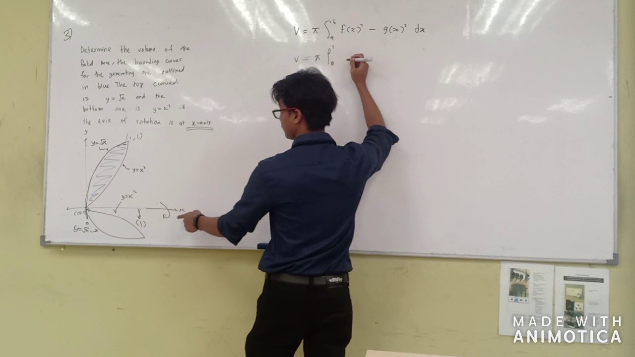 Washer Problem Calc How to solve a washer method question in Calculus 1 Mat 183 Uitm Jasin ...