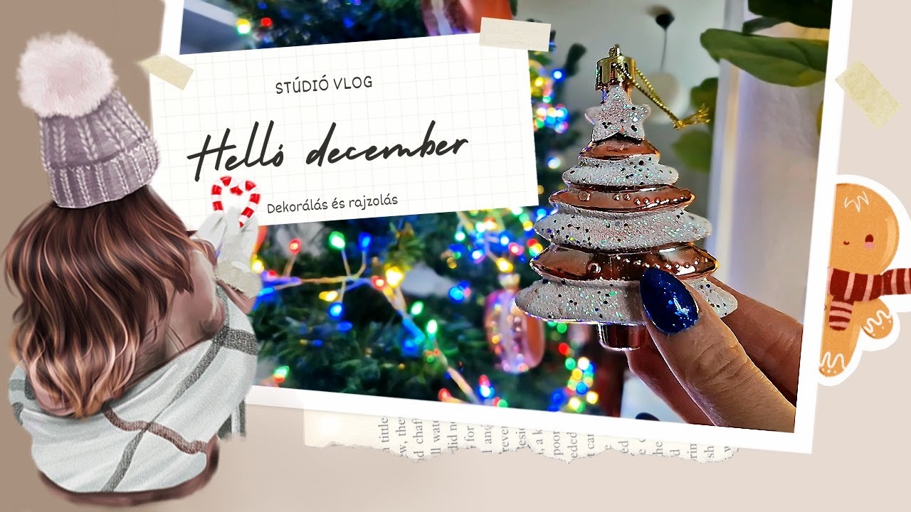 Mini karácsonyfa dekorálása és új rajz stílus kipróbálása digitálisan!