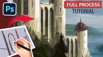 How to paint a Fantasy environment! Step by Step Tutorial and Quick Tips (Digital Painting Tutorial)
