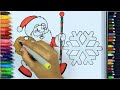 How to Draw and Color Santa Claus and Christmas Tree | Learn Colors | Learn Animals | Learn English