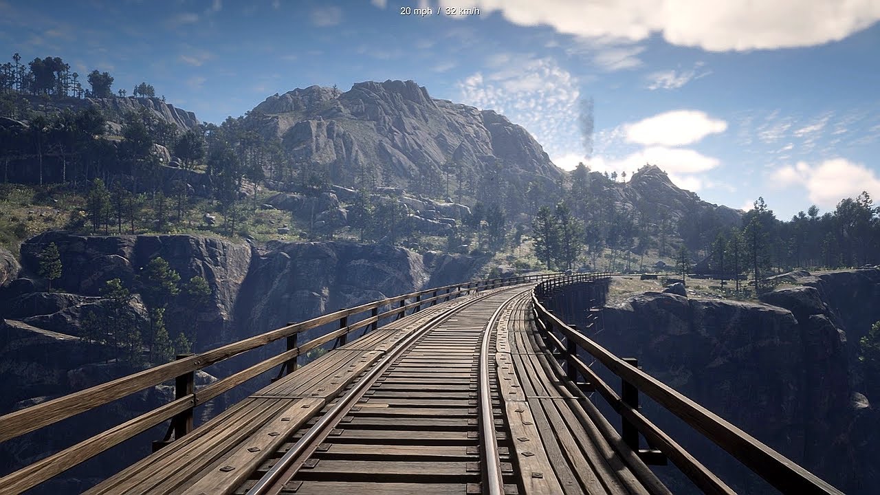 Red Dead Redemption 2 | Train Ride Around the Map – Train Loop A (Caboose POV, No HUD, Max Graphics)