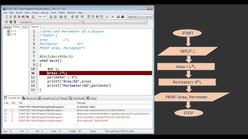 Area and Perimeter of Square using C Program