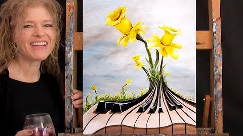 Learn How to Paint SPRINGTIME MELODY with Acrylic - Paint and Sip at Home - Step by Step Tutorial