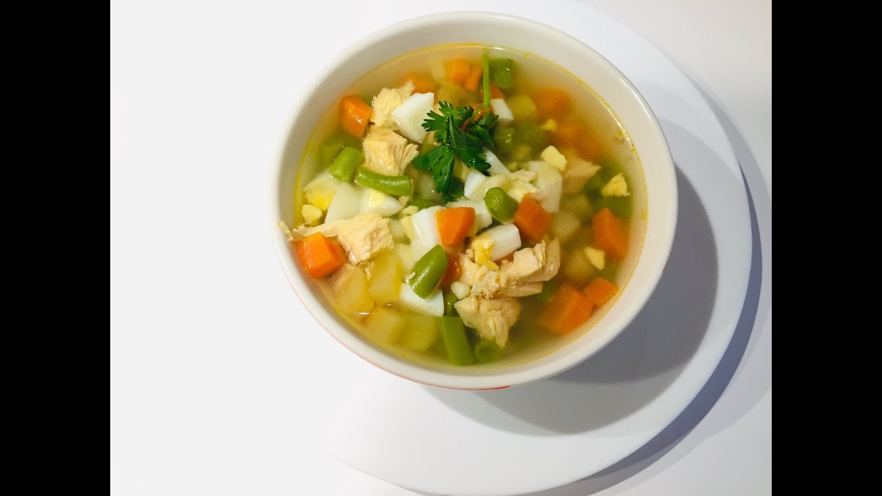SOPA DE POLLO CON VERDURAS Receta Fácil y Económica YouTube