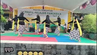 Tari Wonderland X Rasah Bali dalam kegiatan proyek penguatan profil pelajar Pancasila