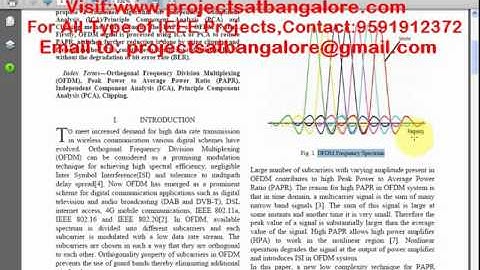 A Novel Approach for Reduction of PAPR in OFDM Communication | MATLAB Projects at Bangalore