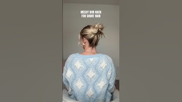 Messy bun hack for short hair #hairstyleinspo #shorthairstyles #messybunhairstyle #hairhack