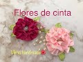 FLORES DE CINTAS de SATIN para el cabello (coletero)