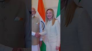 PM Modi ji 🤝 PM meloni ji ❤️#melody#Modi ji ❤️🙏#sanatanisangita #youtubeshorts #shortsviral#trending