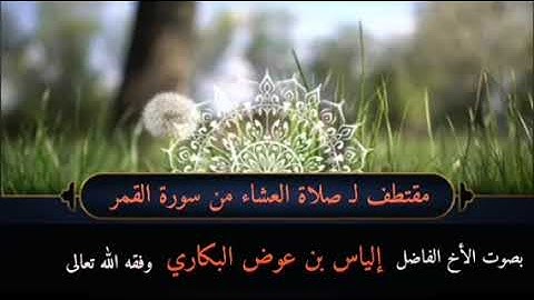 مقتطف لـ صلاة العشاء من سورة القمر | الأخ : إلياس بن عوض البكاري وفقه الله