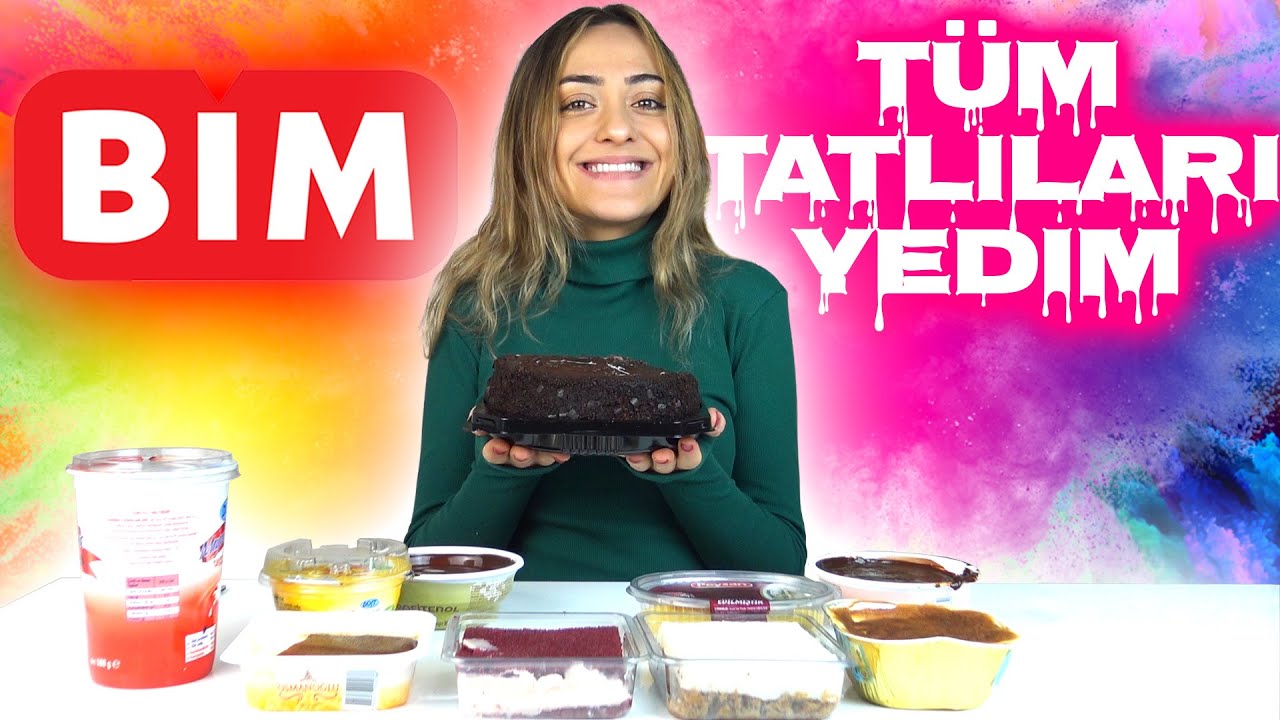 BİM'İN BÜTÜN HAZIR TATLILARINI YEDİM!-(+5500 KCAL TATLI ÖĞÜNÜ)