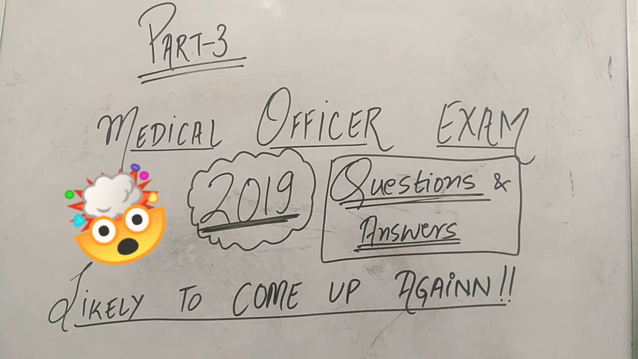 MEDICAL OFFICER DENTAL EXAM 2019 part 3 YouTube