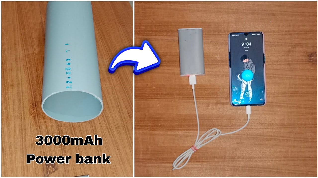 How to make power bank (3000mAh) using pvc pipe @dktech0011 - YouTube