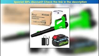 Top Leaf Blower Cordless - 20V Powerful Electric Leaf Blower with Batteries and Charger, 6 Speed Mo
