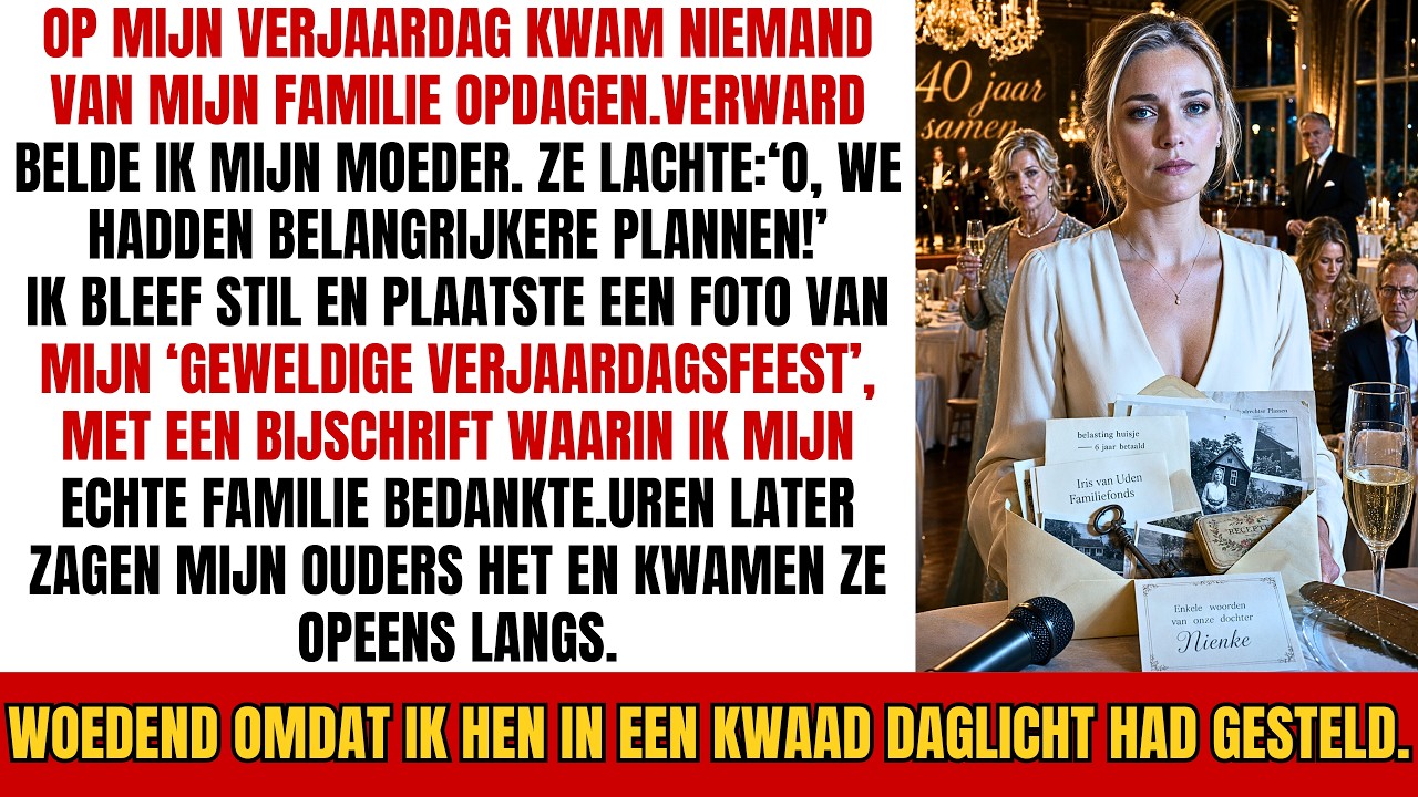Op de avond van mijn 35e verjaardag zat ik alleen aan een tafel voor acht personen. Mijn moeder had me de avond ervoor nog beloofd dat iedereen zou komen. Niemand kwam. Toen ik haar belde, hoorde...