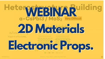 2D Materials and their Electronic Properties, Webinar 2021-08-20