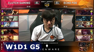 CG vs FOX | Week 1 Day 1 S9 LCS Spring 2019 (ex-NA LCS) | Clutch Gaming vs Echo Fox W1D1