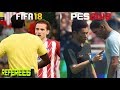 FIFA 18 Vs. PES 2018 | Referee Motions | Fouls & Cards Gameplay Comparison