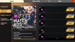 How To Get Free Pink Diamonds in Free Fire? || New Watch Ads Event & Pink Diamond Redeem Store
