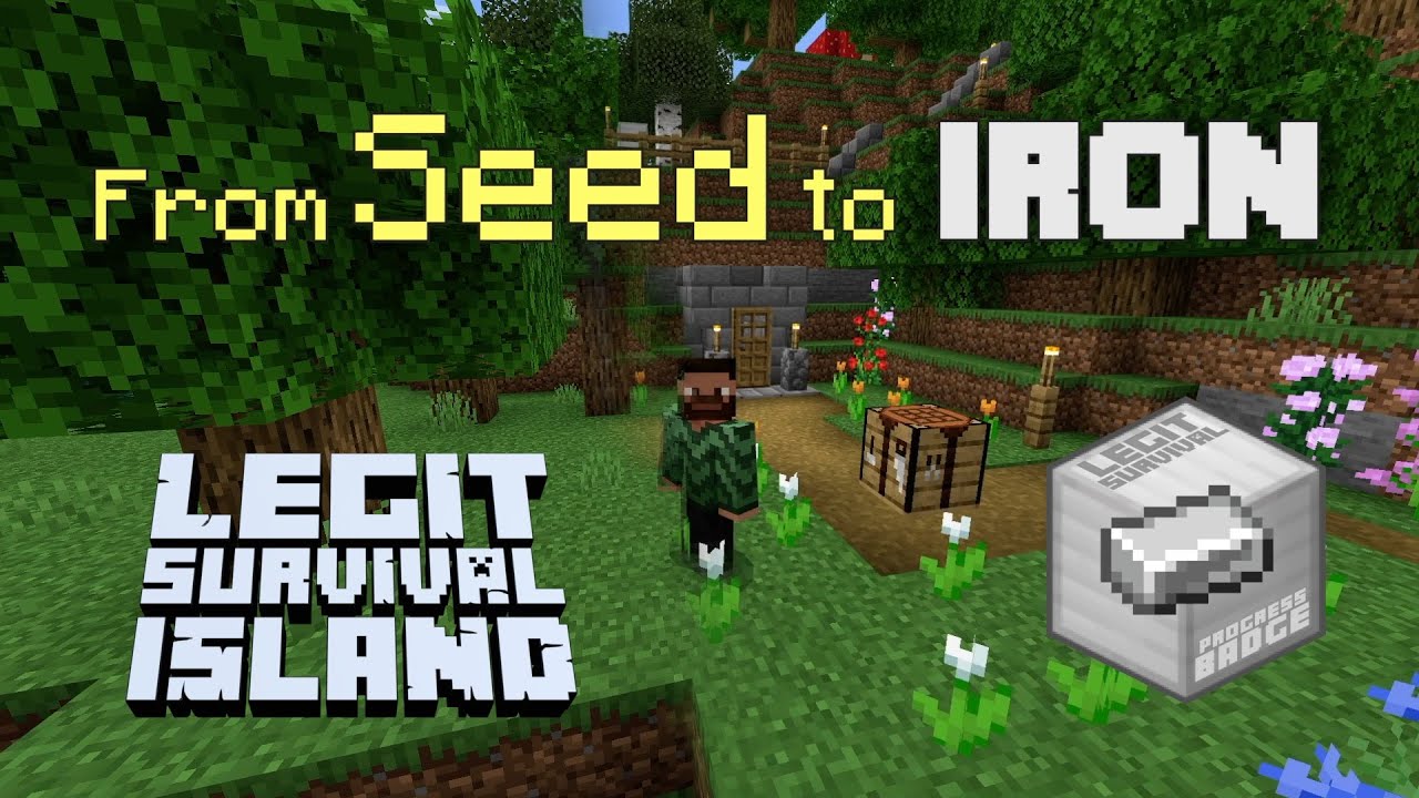 Survival Island, From Seed to Iron Badge | Legit Survival Minecraft ...