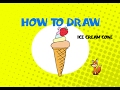 How to draw an Ice Cream Cone - STEP BY STEP - DRAWING TUTORIAL