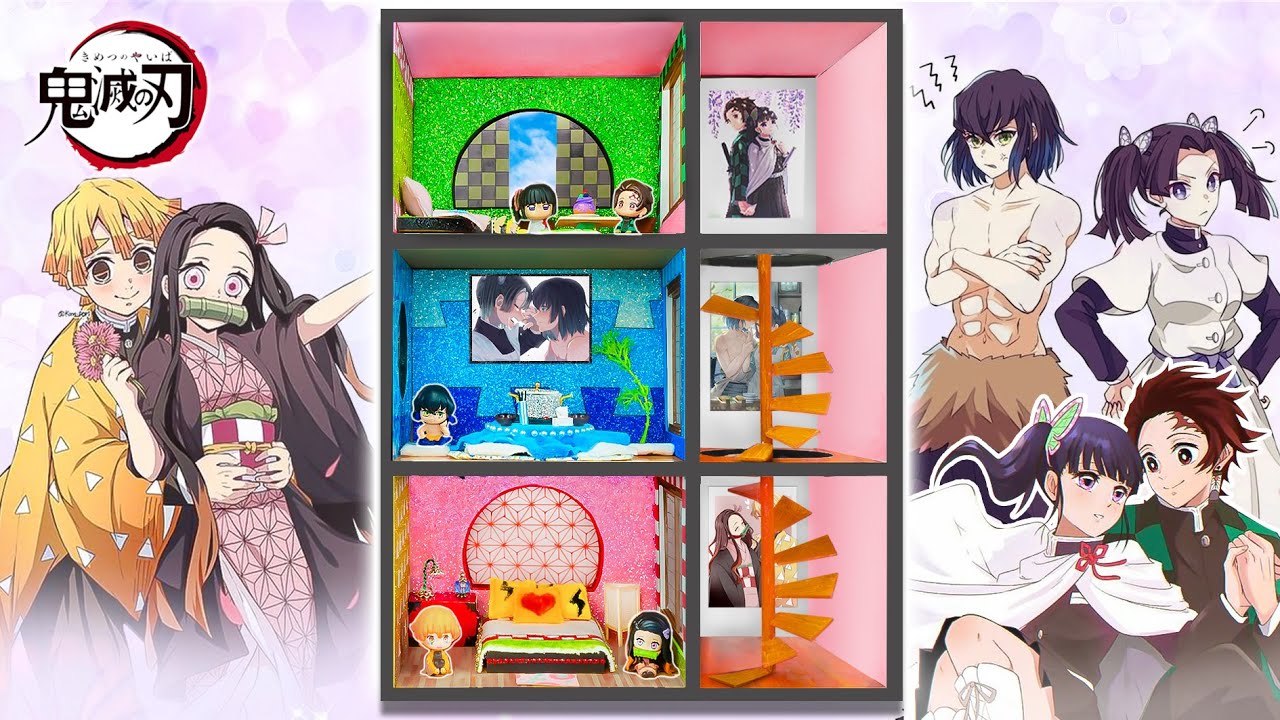 Отряд Камабоко🐗 Незуко х Зеницу, Танджиро х Канао, Иноске х Аой 💖 Миниатюрный кукольный домик Убийцы